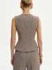 Houndstooth V-Neck Button Vest sold by COMMENSE