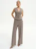 Houndstooth V-Neck Button Vest sold by COMMENSE