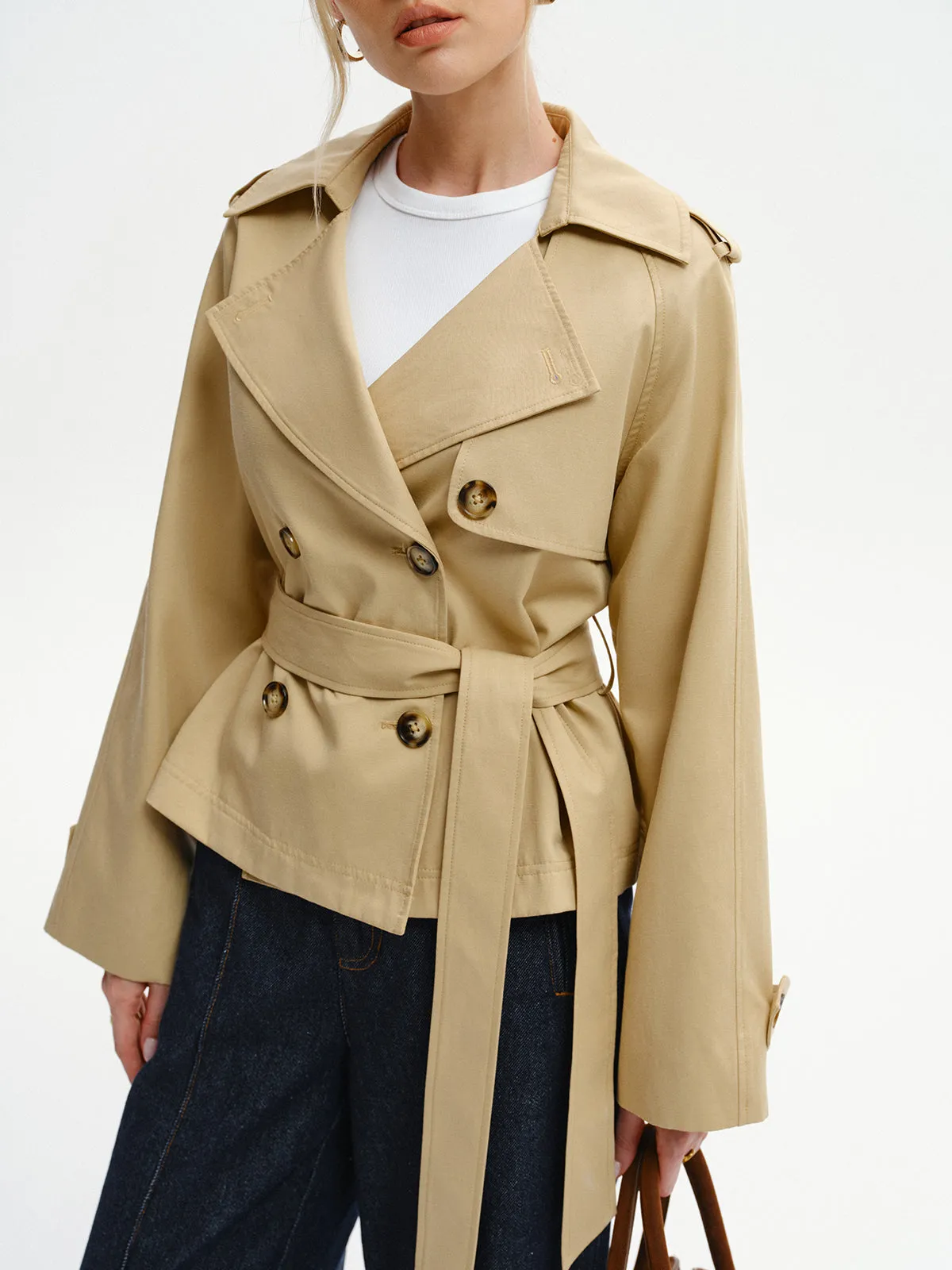 Double-Breasted Belted Trench Coat sold by COMMENSE