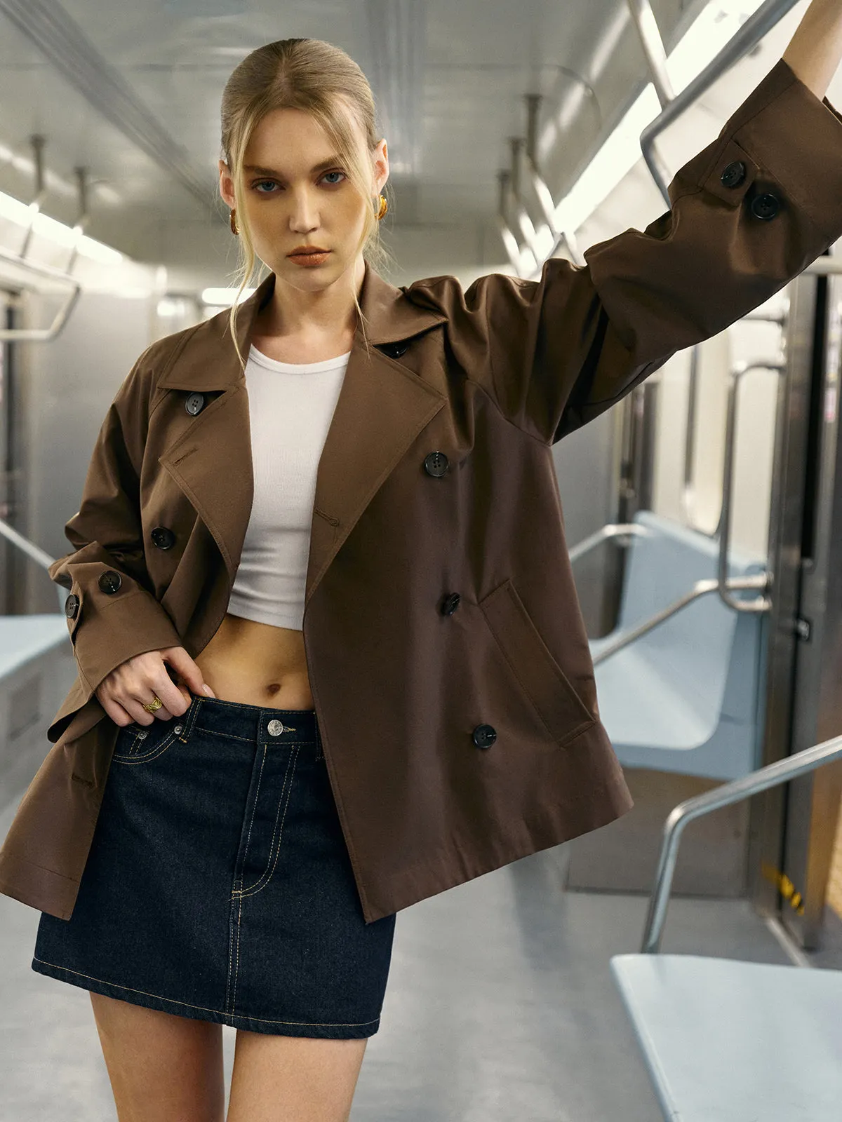 Double-Breasted Trench Coat sold by COMMENSE product image thumbnail 3