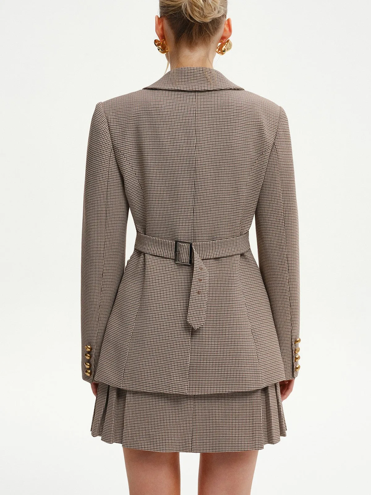 Houndstooth Metal Button Blazer sold by COMMENSE product image thumbnail 4