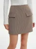 Houndstooth Decor Pocket Mini Skirt sold by COMMENSE