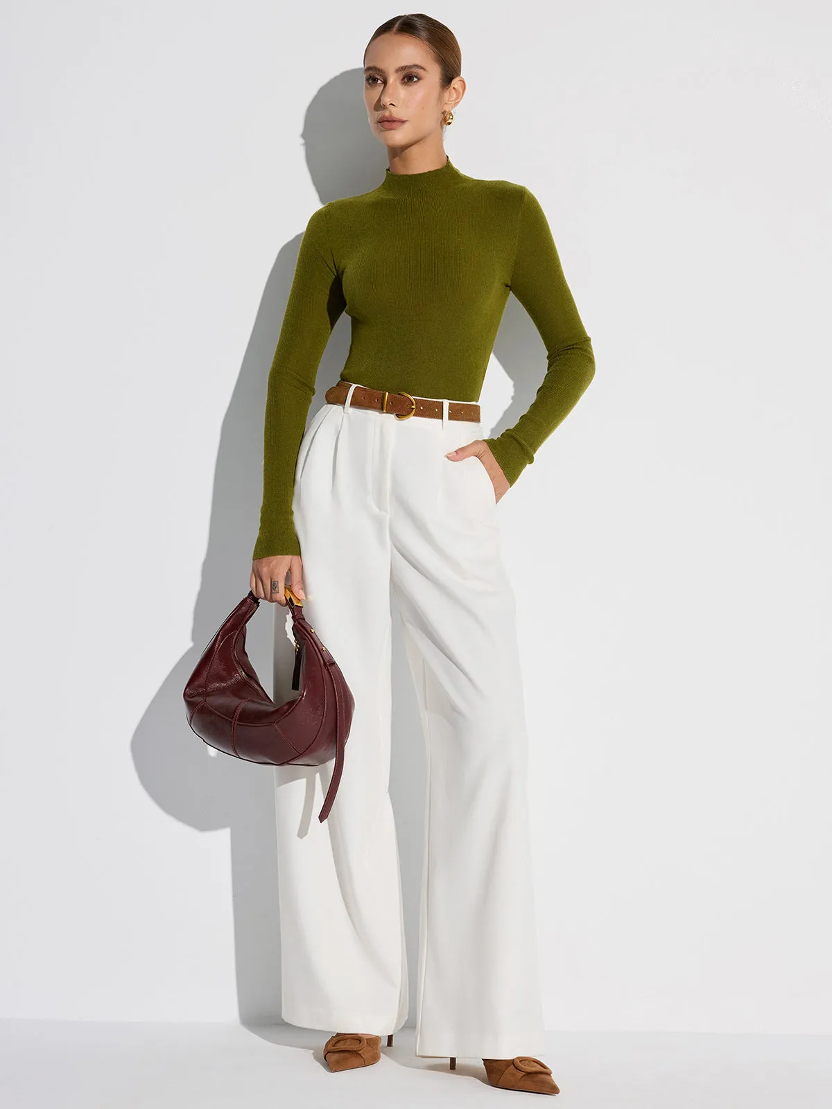 Mock Neck Wool-Blend Knit Top sold by COMMENSE product image thumbnail 2