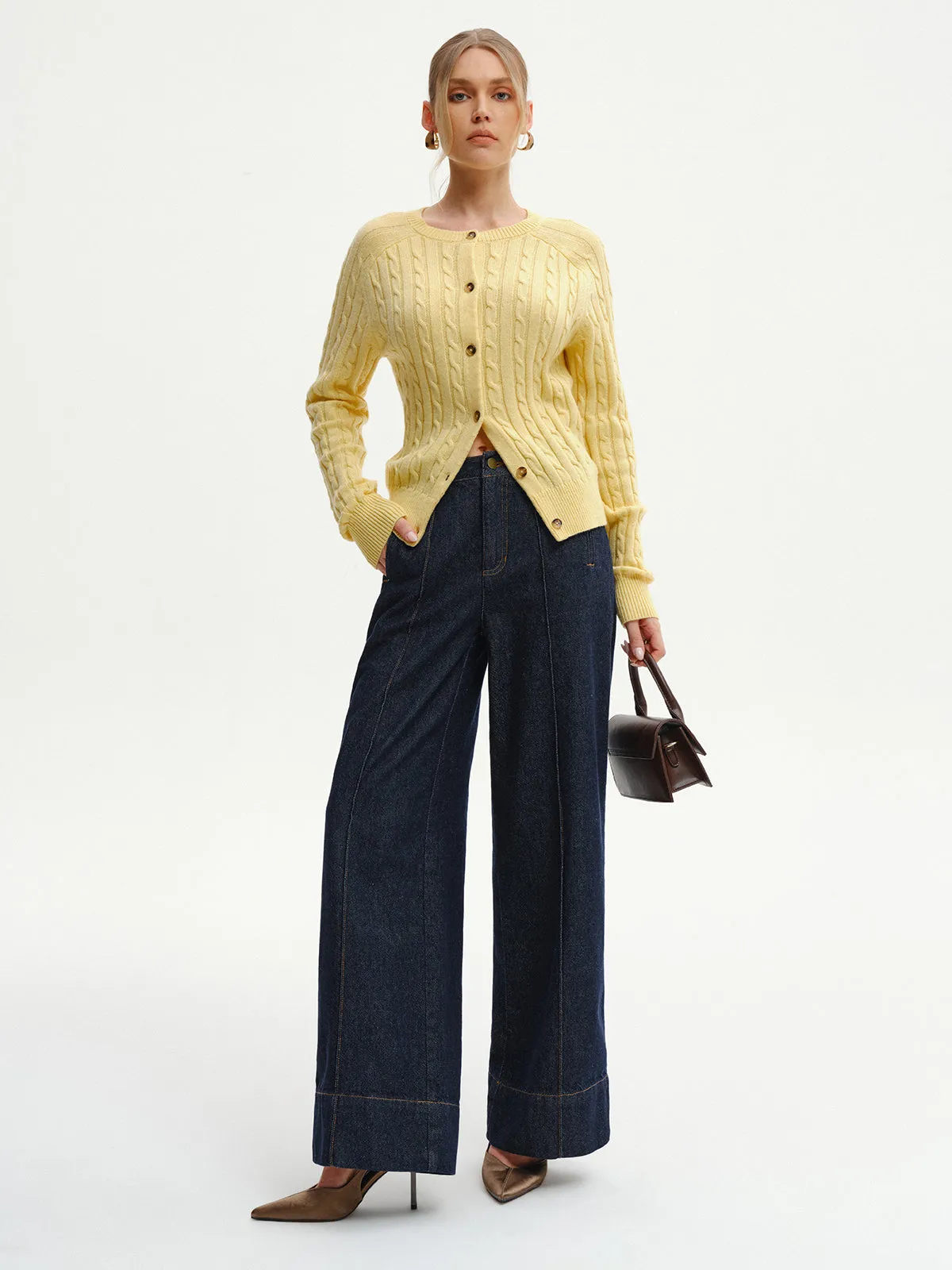 Cable-Knit Buttoned Cardigan sold by COMMENSE product image thumbnail 4