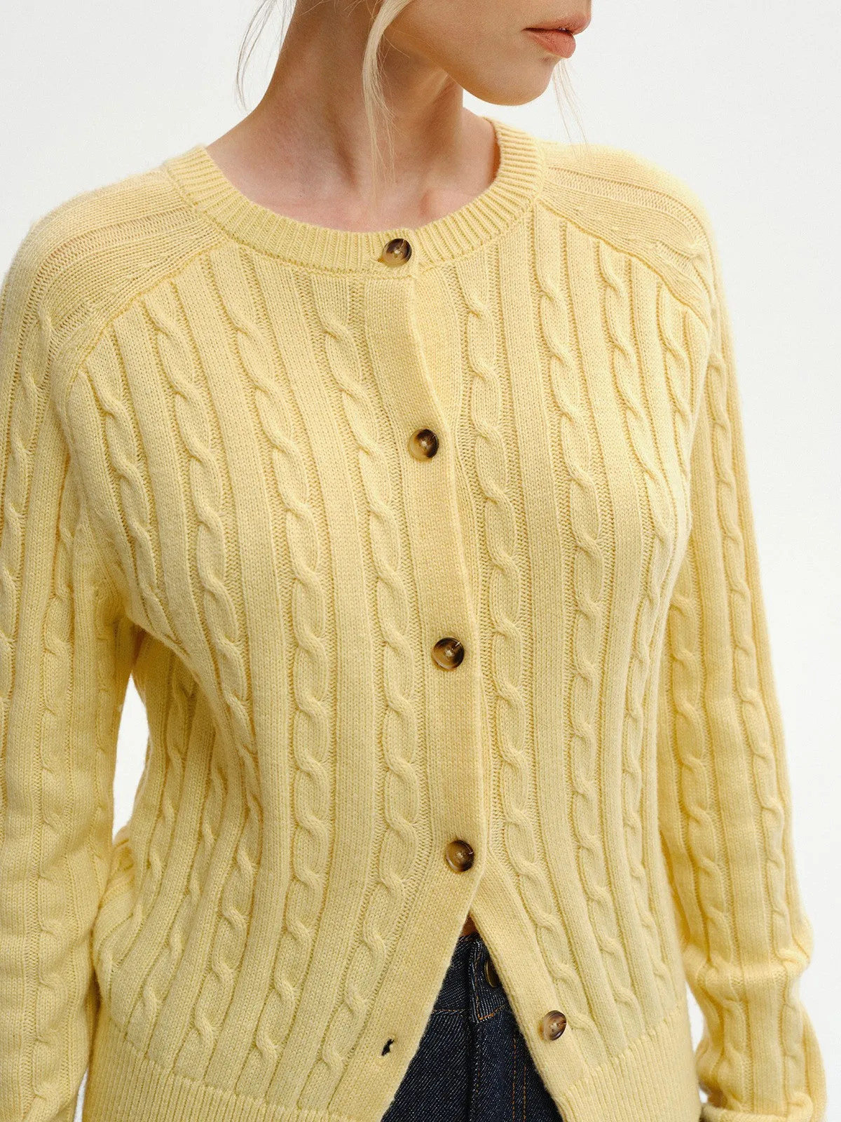 Cable-Knit Buttoned Cardigan sold by COMMENSE product image thumbnail 2