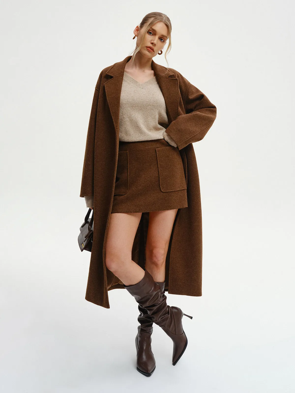 Oversized Tweed Long Coat sold by COMMENSE product image thumbnail 2