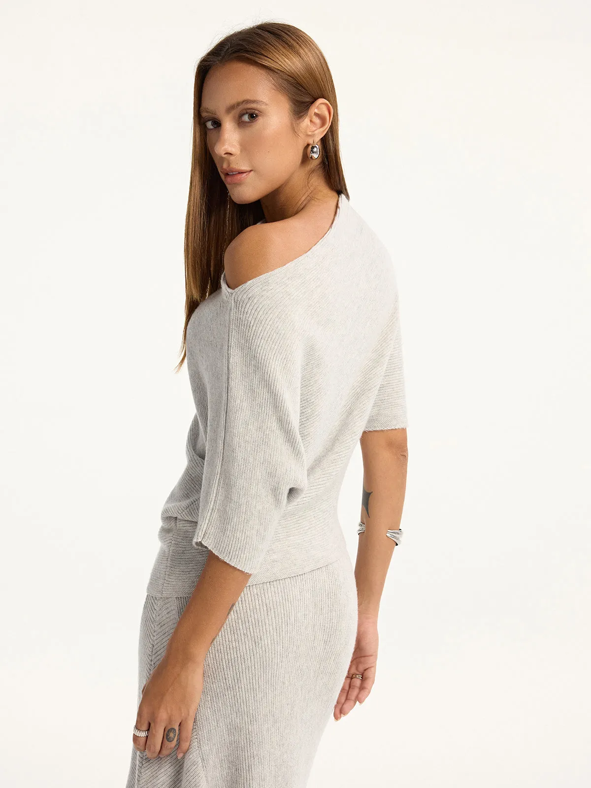 Wool-Blend Off-Shoulder Knit Top sold by COMMENSE product image thumbnail 5