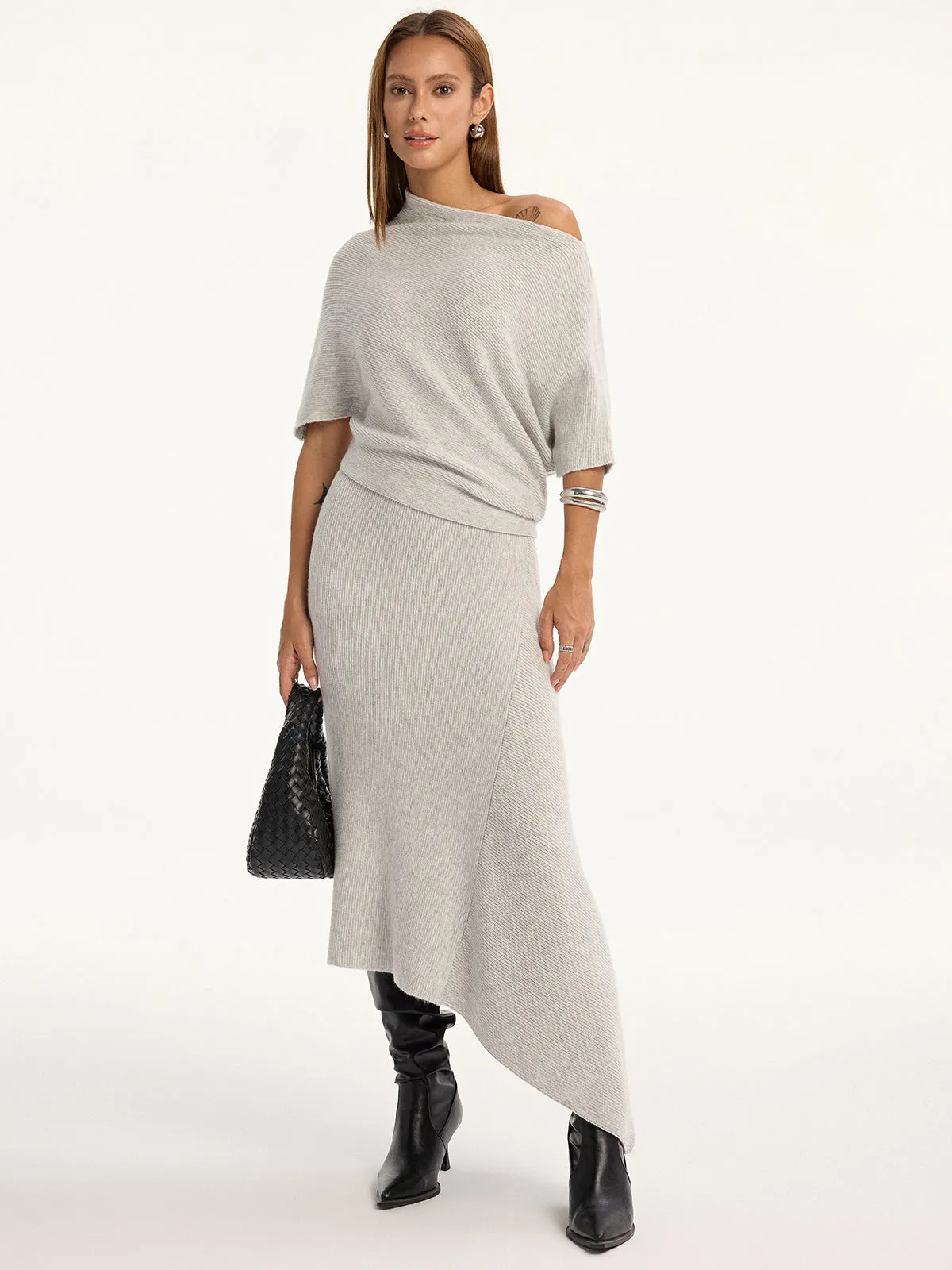 Wool-Blend Off-Shoulder Knit Top sold by COMMENSE product image thumbnail 3