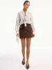 Metal Button Decor Pocket Tweed Mini Skirt sold by COMMENSE