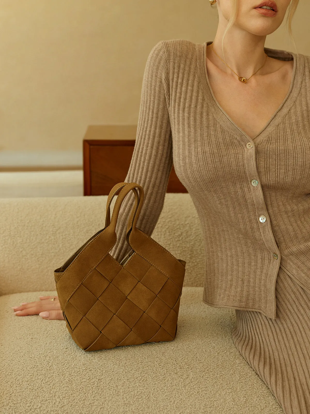 Woven PU Tote Bag sold by COMMENSE product image thumbnail 2