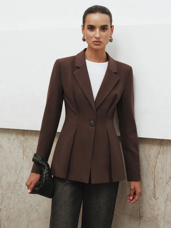 Slim Fit Single-Button Blazer sold by COMMENSE