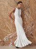 Contrast Trim Sheer Panel Knit Maxi Dress sold by COMMENSE
