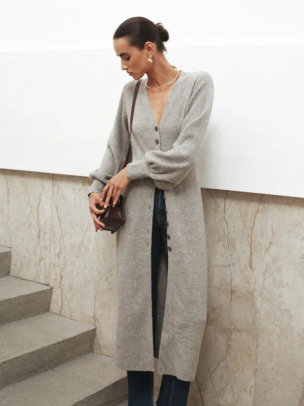 Button-Front Longline Knit Outerwear sold by COMMENSE