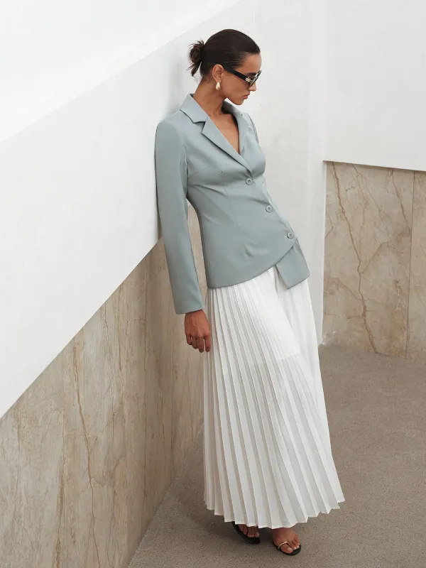 Asymmetric Button Slim Fit Blazer sold by COMMENSE