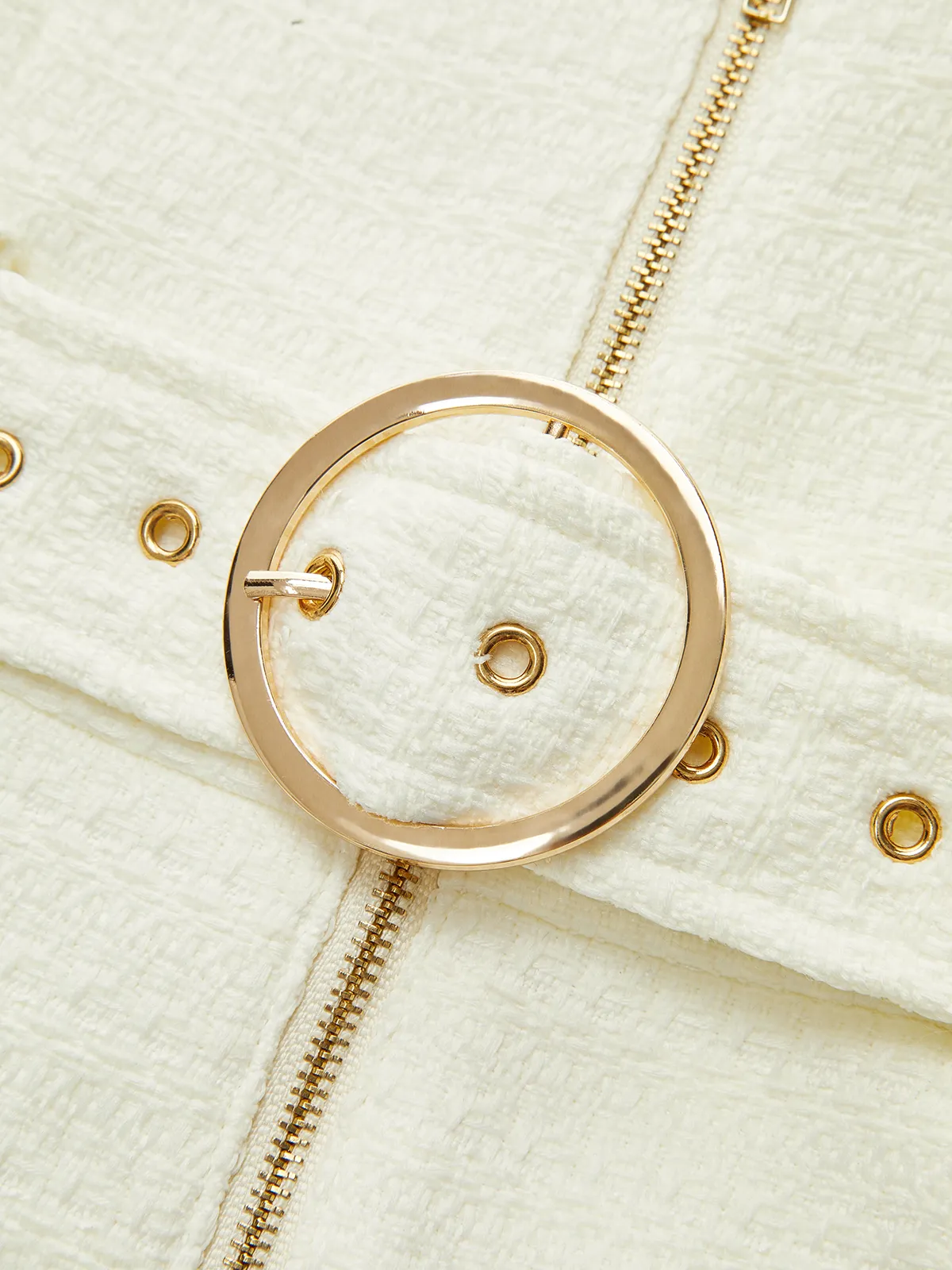 Textured Zipper Jumpsuit With Belt sold by COMMENSE product image thumbnail 3