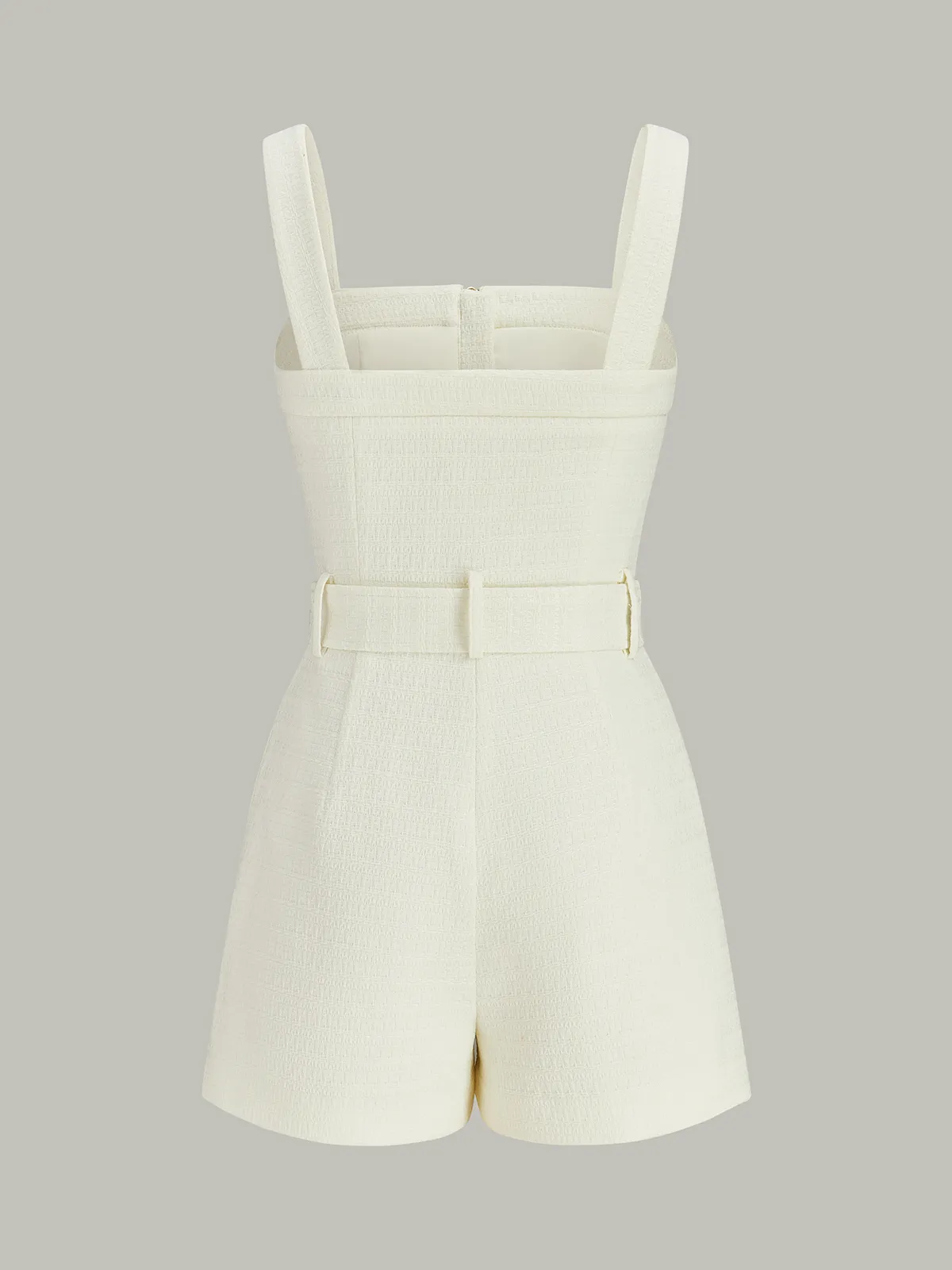 Textured Zipper Jumpsuit With Belt sold by COMMENSE product image thumbnail 4