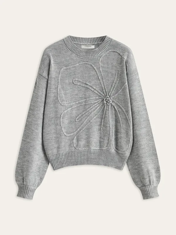 Flower Applique Sweater sold by COMMENSE