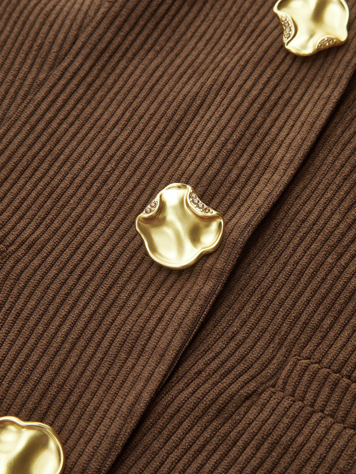 Corduroy V-neck Buttoned Vest sold by COMMENSE product image thumbnail 3