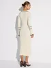 Contrast Trim Buttoned Ribbed Sweater Dress sold by COMMENSE