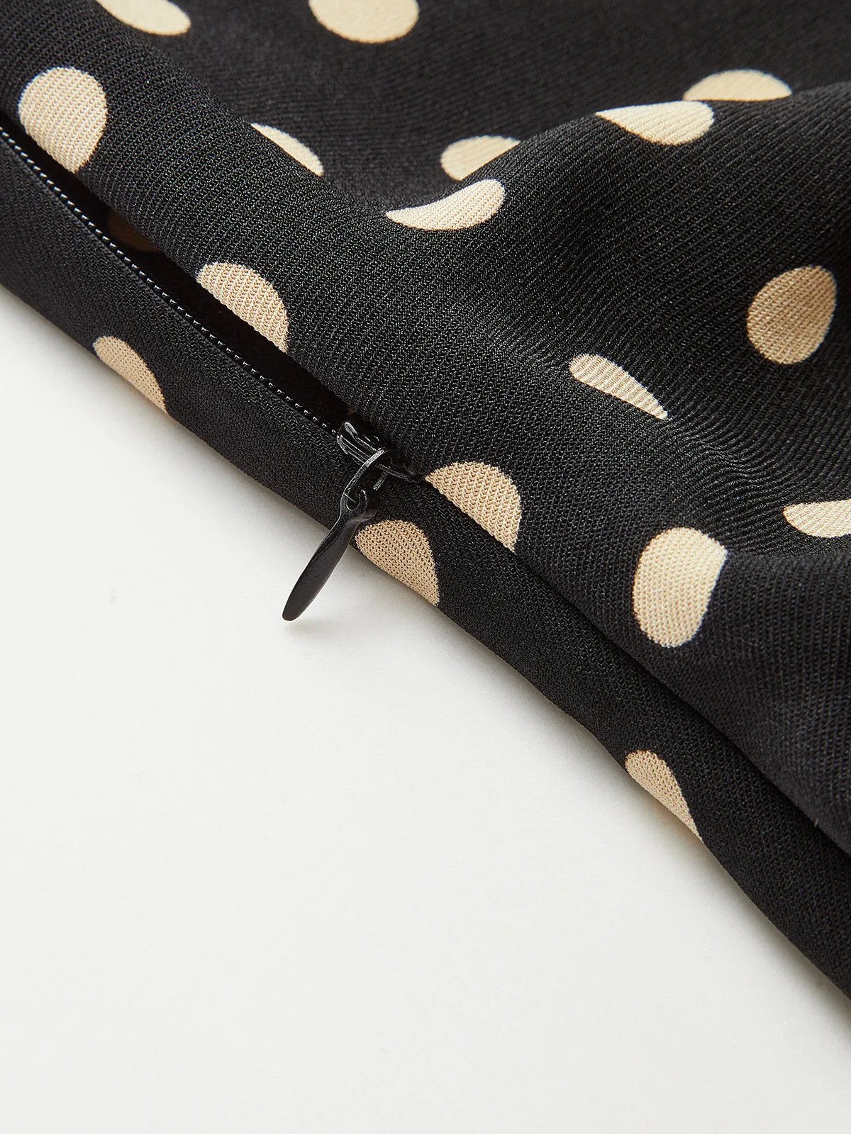 Polka Dot Shirt Collar Belted Long Sleeve Dress sold by COMMENSE product image thumbnail 4