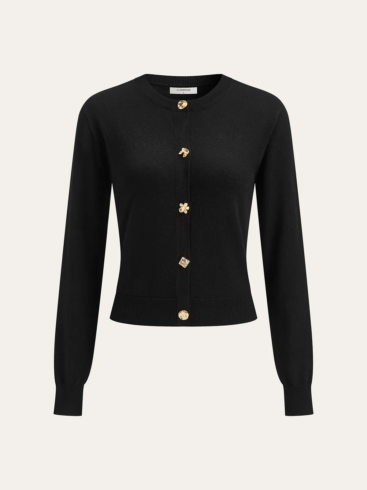 Wool Blend Metal Button Cardigan sold by COMMENSE