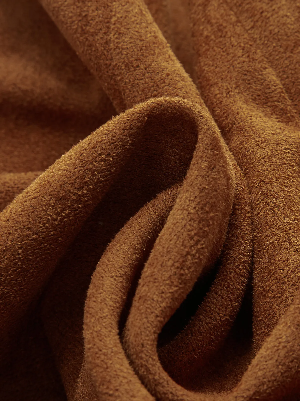 Embellished Button Suede Effect High-Waisted Shorts sold by COMMENSE product image thumbnail 4