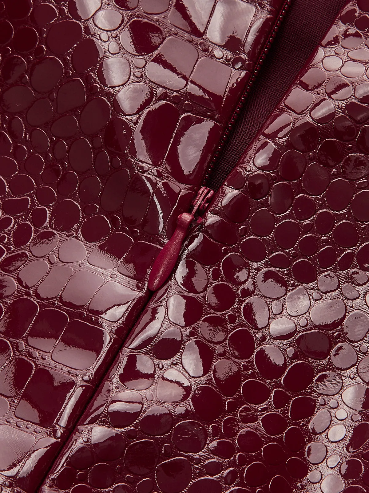 Belted Croc Embossed PU Leather Mini Skirt sold by COMMENSE product image thumbnail 5