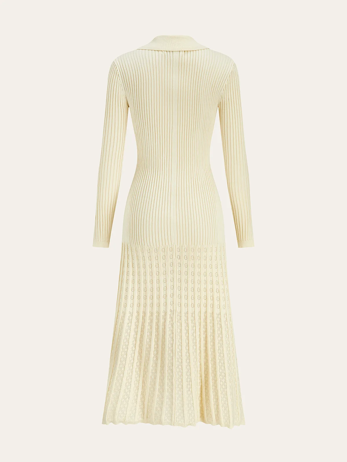 Metal Button Ribbed Knit Shirt Dress sold by COMMENSE product image thumbnail 3