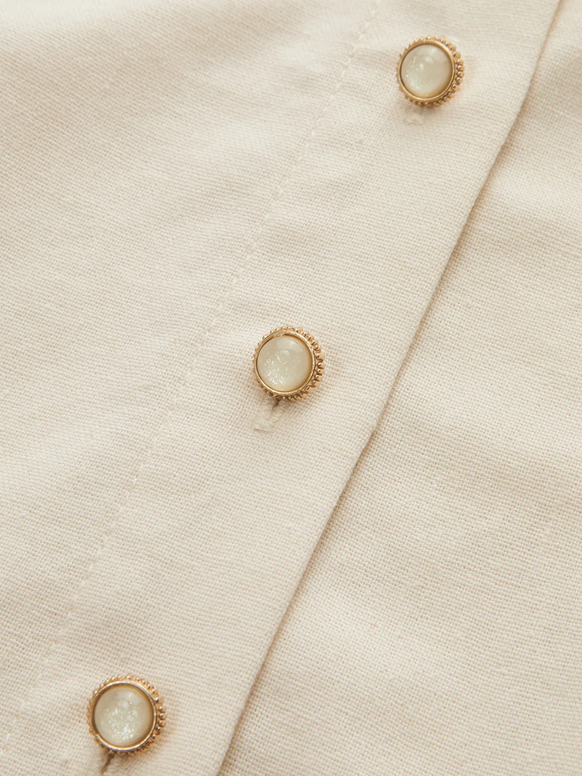 Stand Collar Button Lace Waist Dress sold by COMMENSE product image thumbnail 5