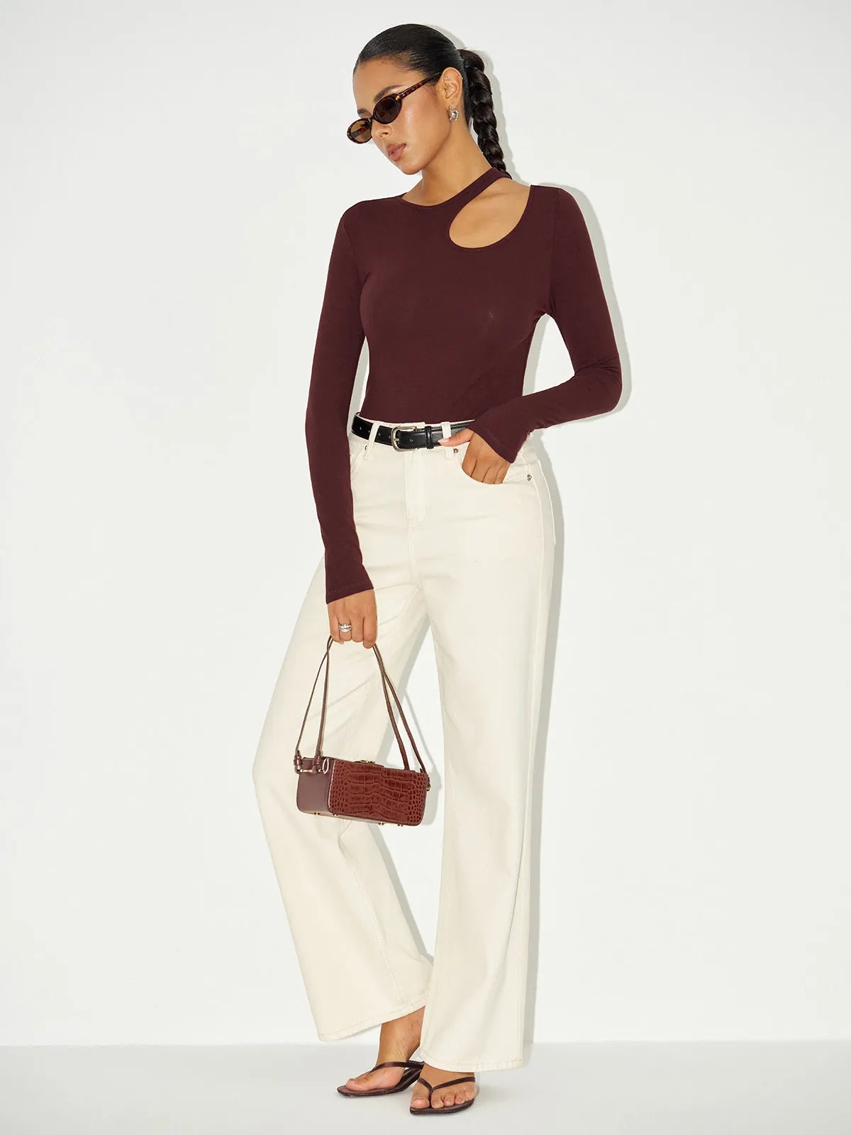 Long Sleeve Cut-Out Bodysuit sold by COMMENSE product image thumbnail 5