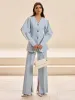 Puffed Sleeve V-Neck Blazer sold by COMMENSE
