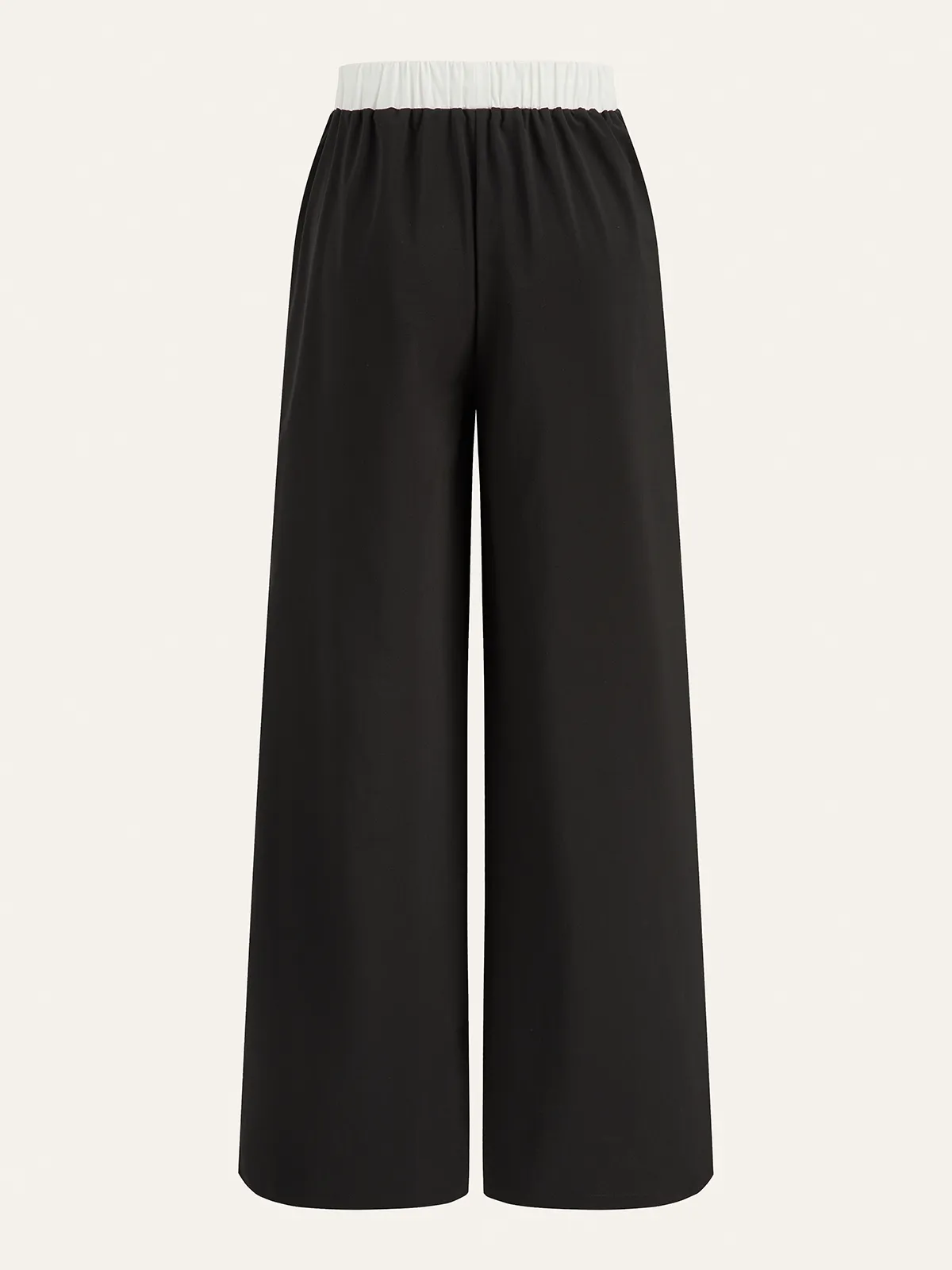 Contrast Waistband Drawstring Wide-Leg Pants sold by COMMENSE product image thumbnail 4