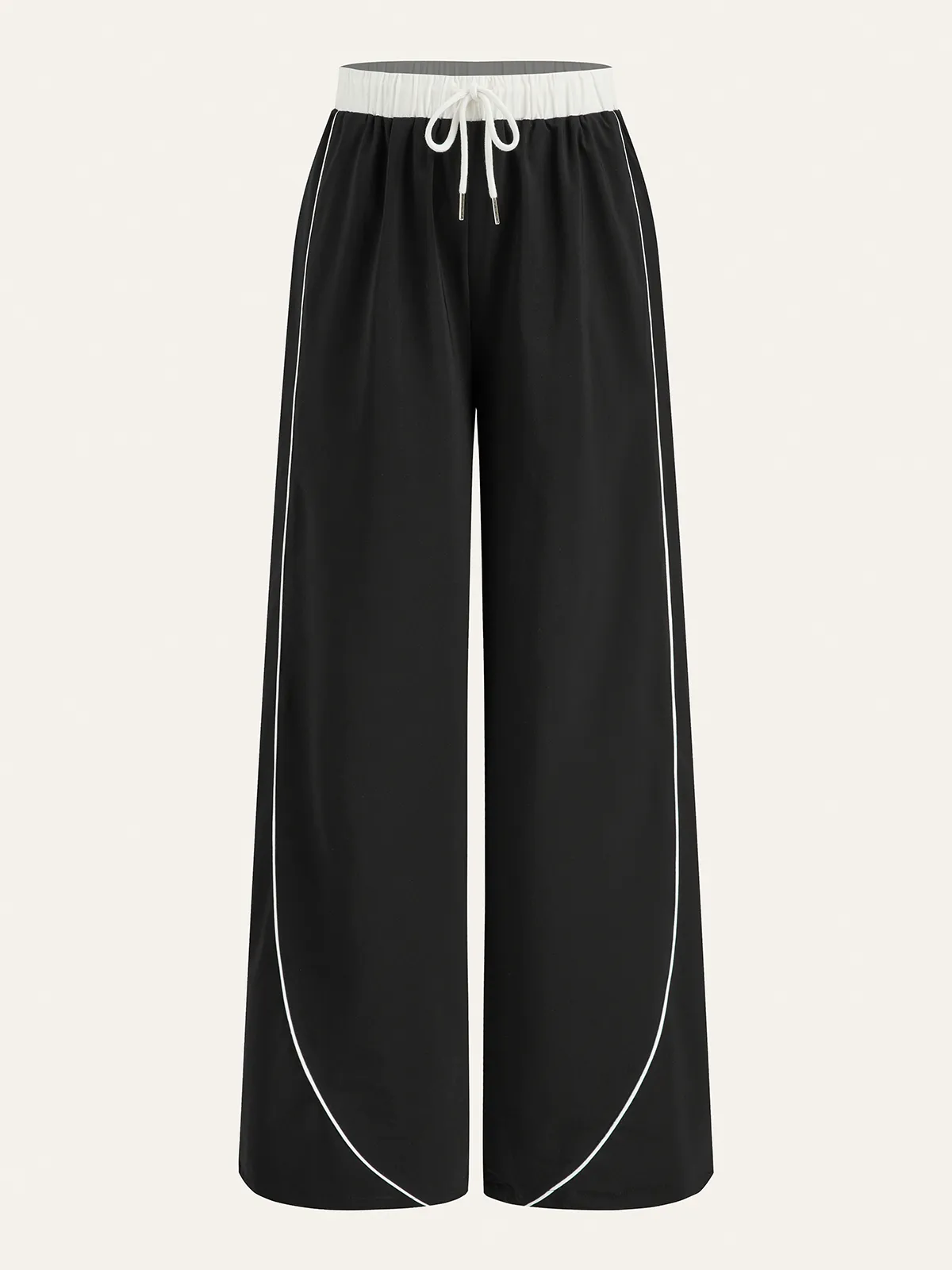 Contrast Waistband Drawstring Wide-Leg Pants sold by COMMENSE product image thumbnail 3