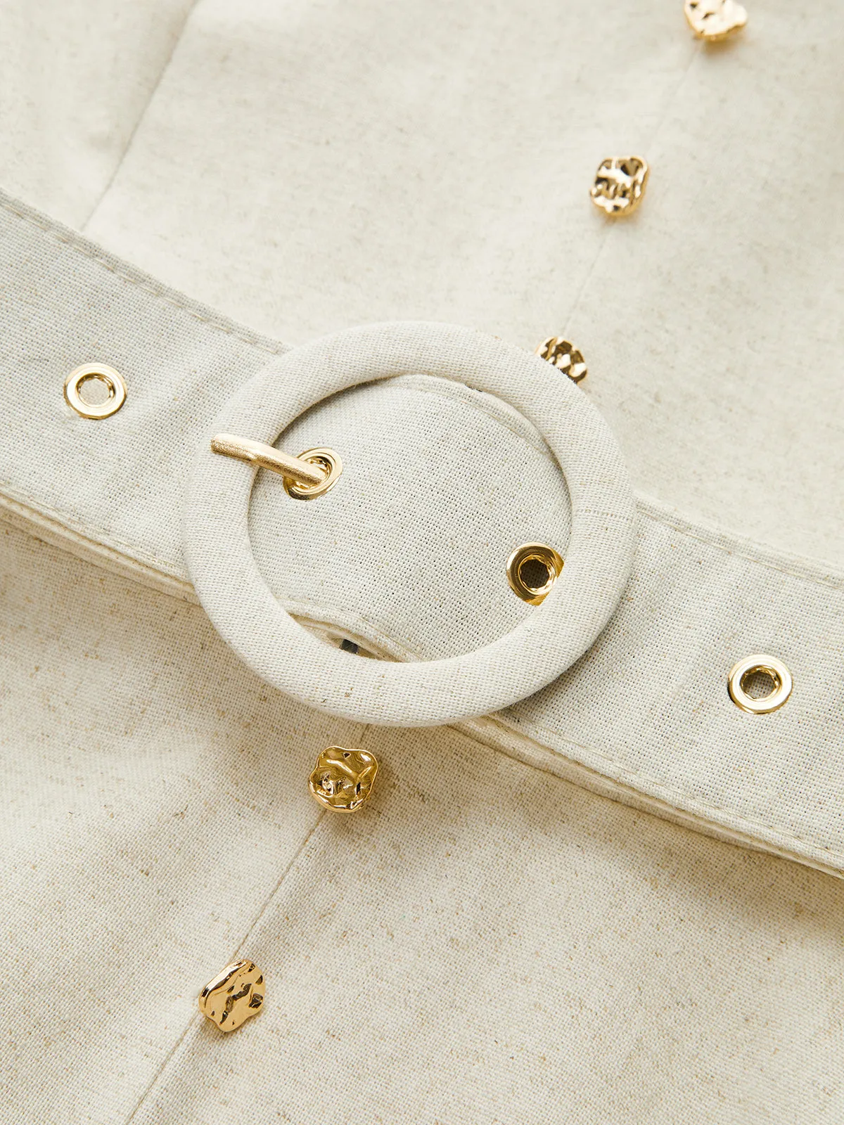 Button Front Belted Midi Dress sold by COMMENSE product image thumbnail 3