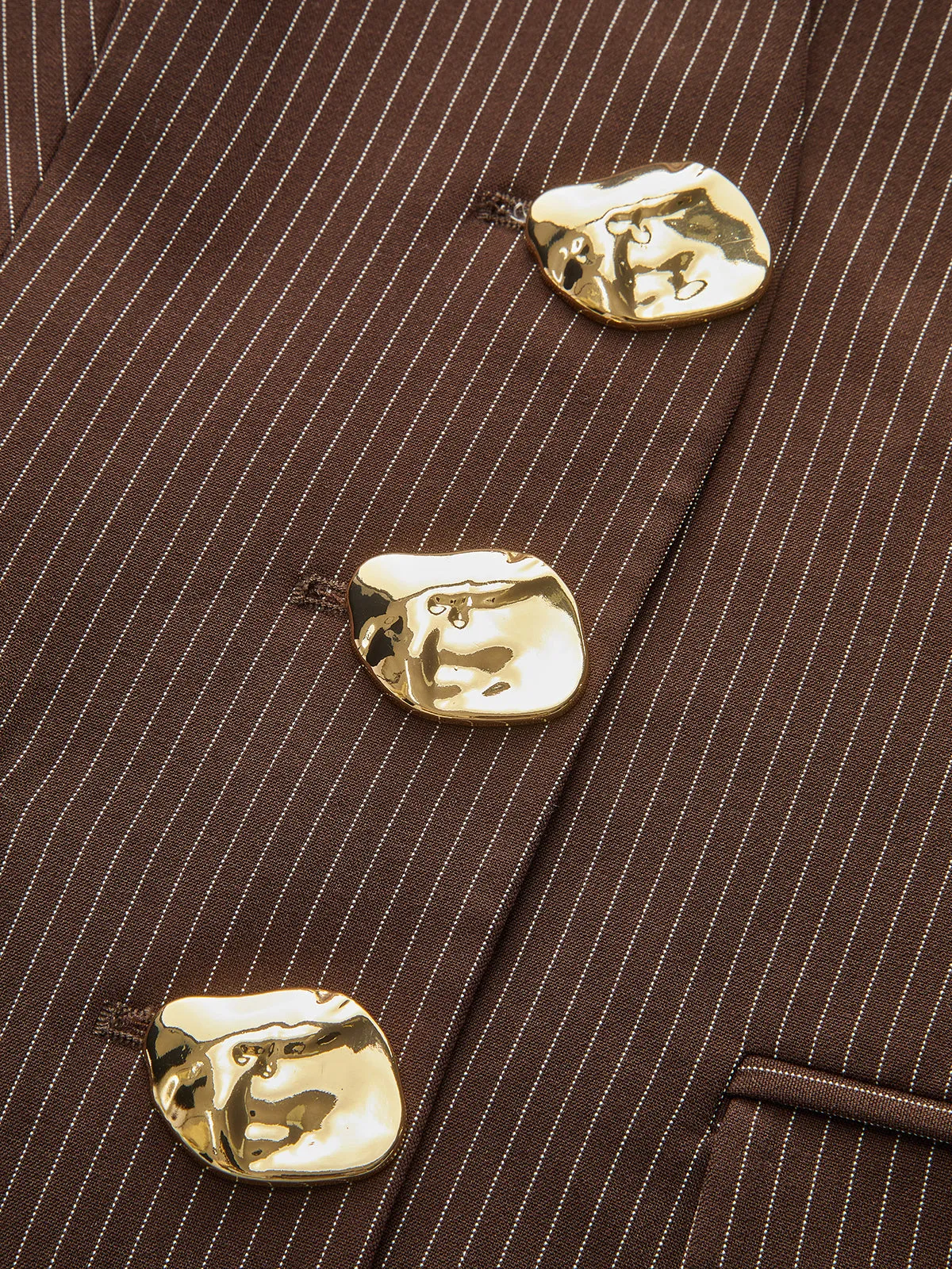 V-Neck Striped Metal Button Tank Top sold by COMMENSE product image thumbnail 5