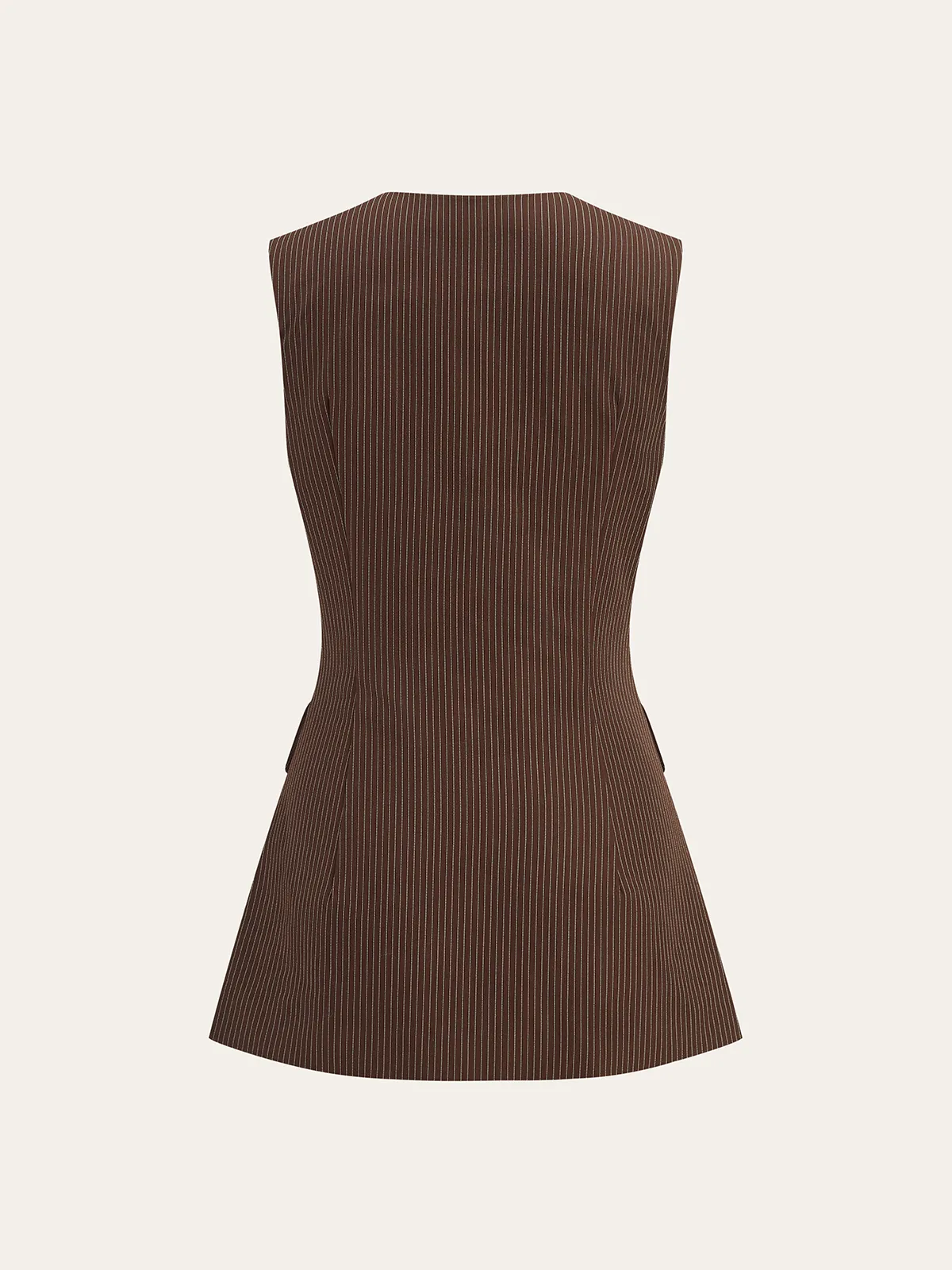 V-Neck Striped Metal Button Tank Top sold by COMMENSE product image thumbnail 3