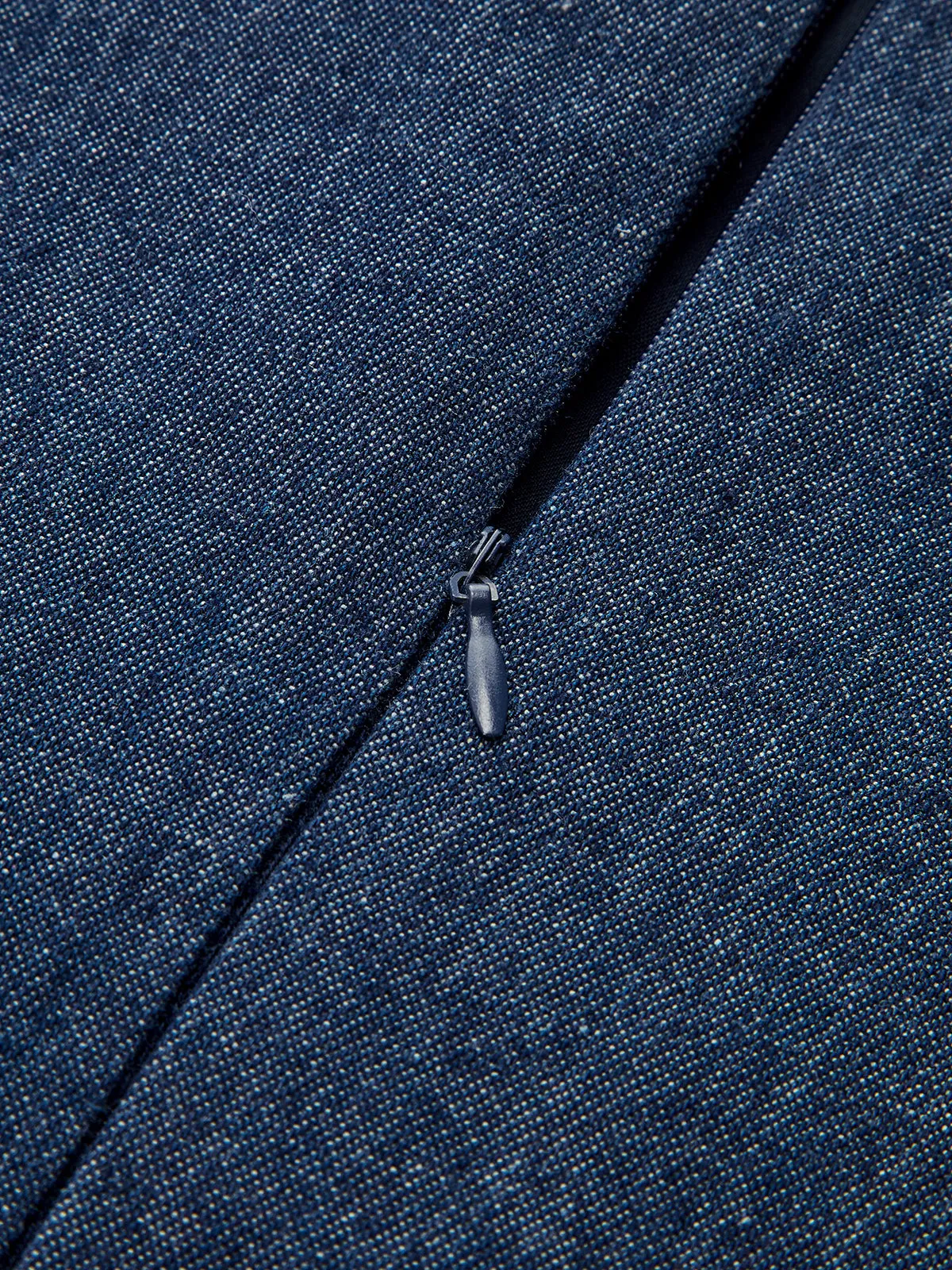 Metal Detail Denim Pleated Sleeveless Dress sold by COMMENSE product image thumbnail 4