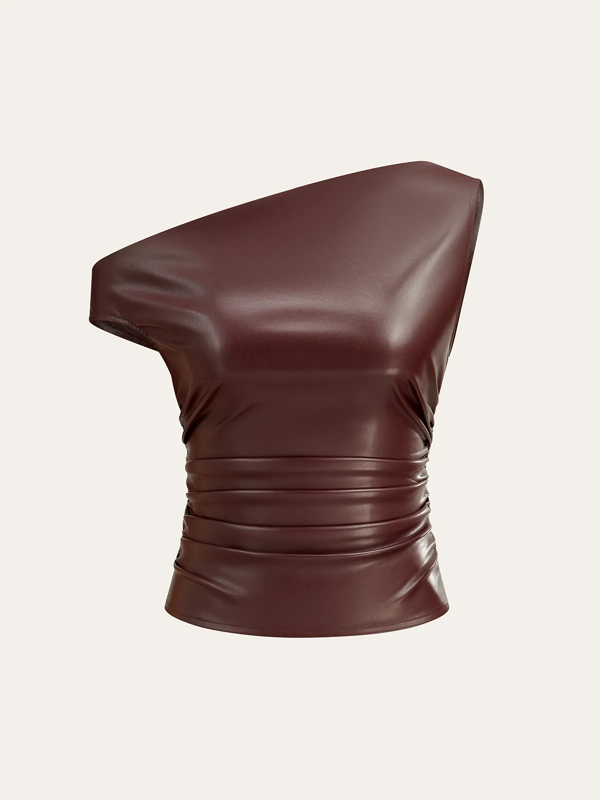 One-Shoulder PU Leather Tank Top sold by COMMENSE