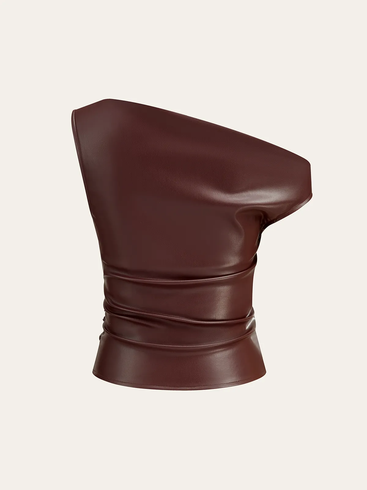 One-Shoulder PU Leather Tank Top sold by COMMENSE product image thumbnail 3