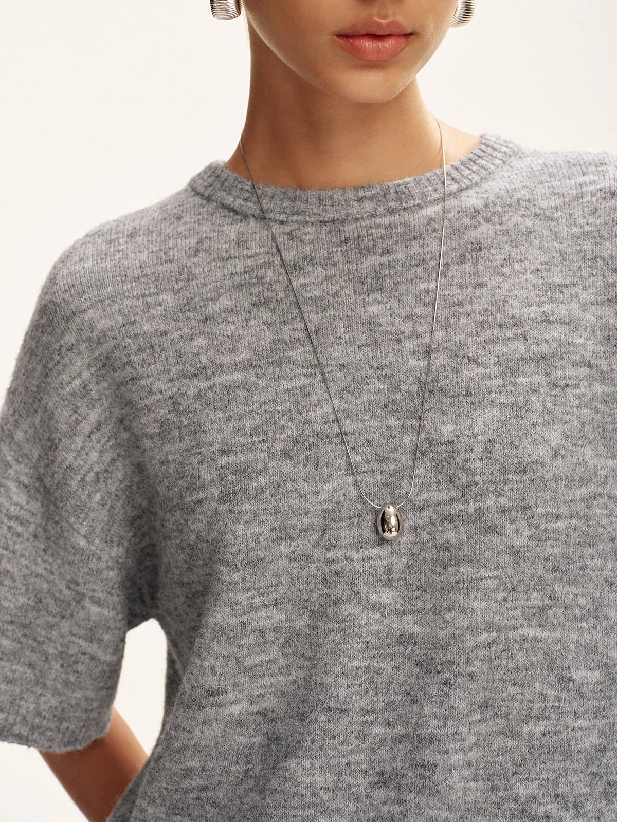 Wool-Blend Short Sleeve Sweater sold by COMMENSE product image thumbnail 4