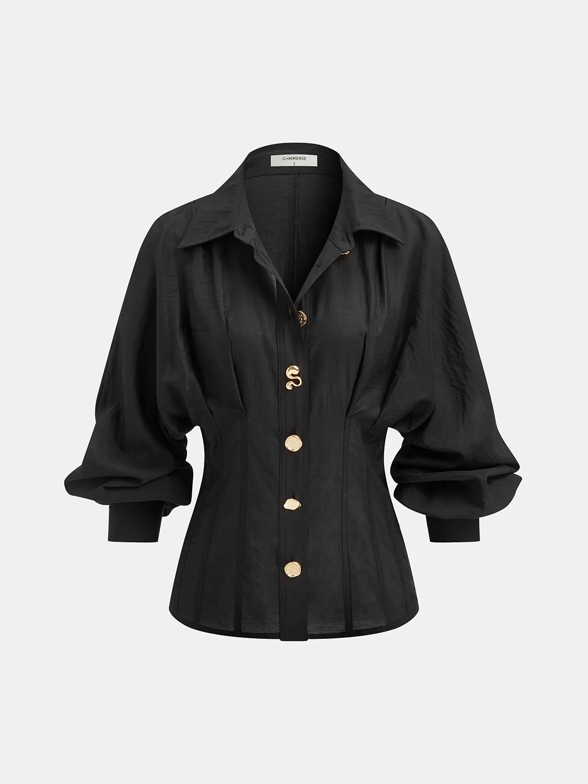 Irregular Metal Button Shirt sold by COMMENSE product image thumbnail 4