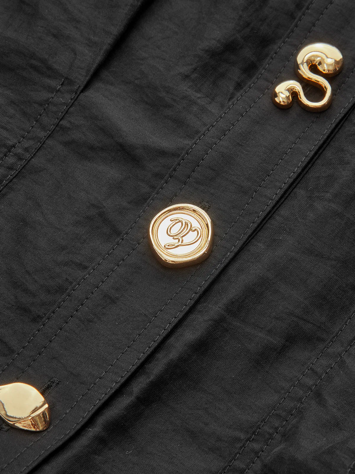 Irregular Metal Button Shirt sold by COMMENSE product image thumbnail 5