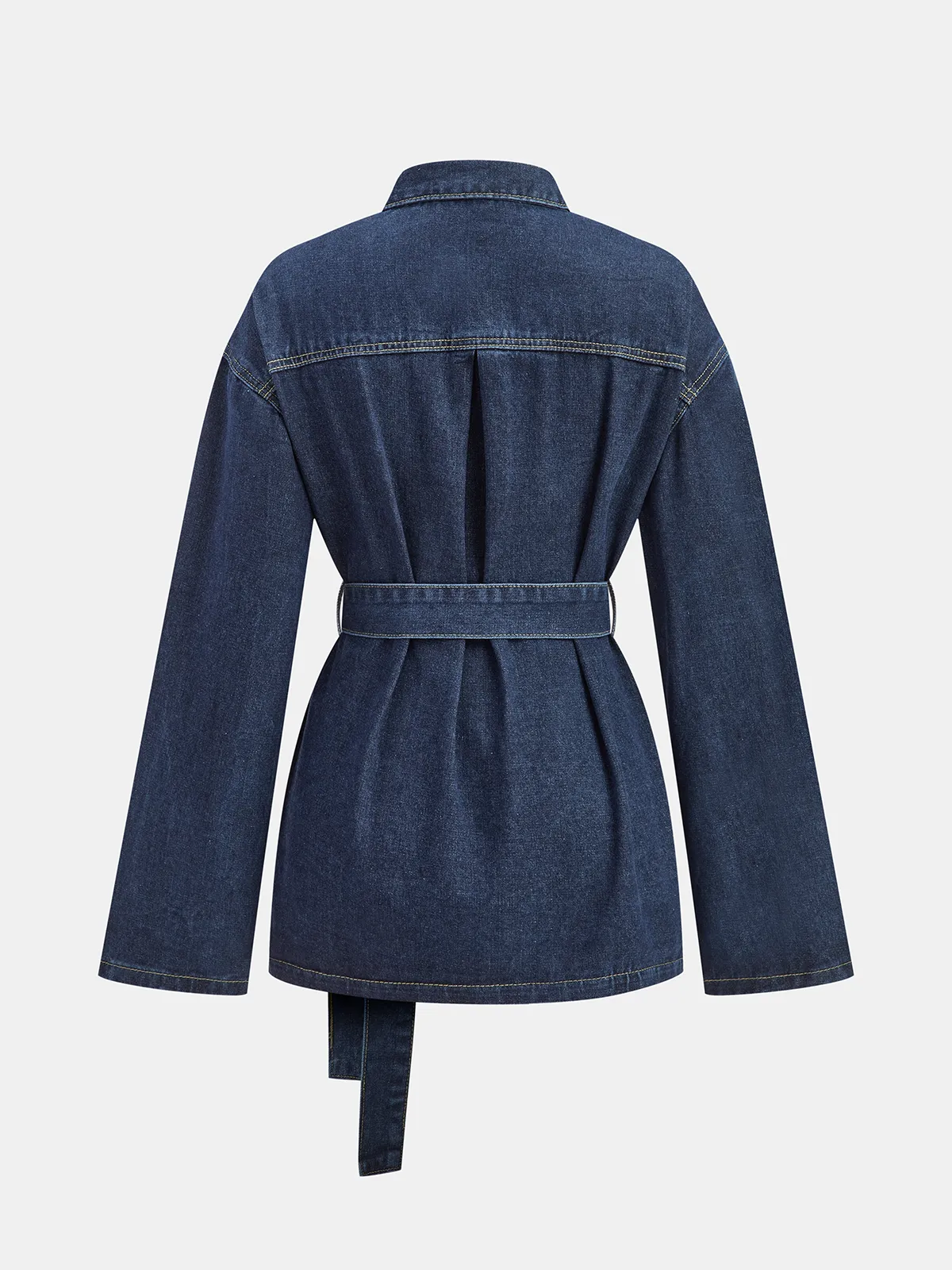 Belted Denim Shirt Jacket sold by COMMENSE product image thumbnail 4