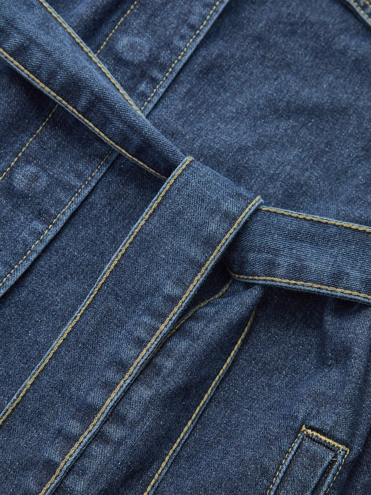 Belted Denim Shirt Jacket sold by COMMENSE product image thumbnail 3