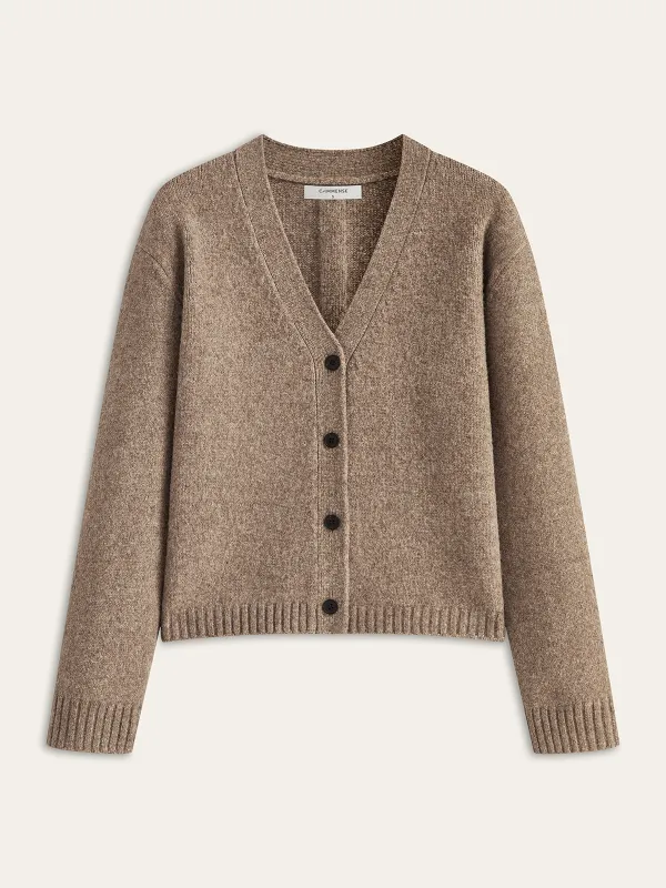 Wool Blend V-Neck Cardigan sold by COMMENSE