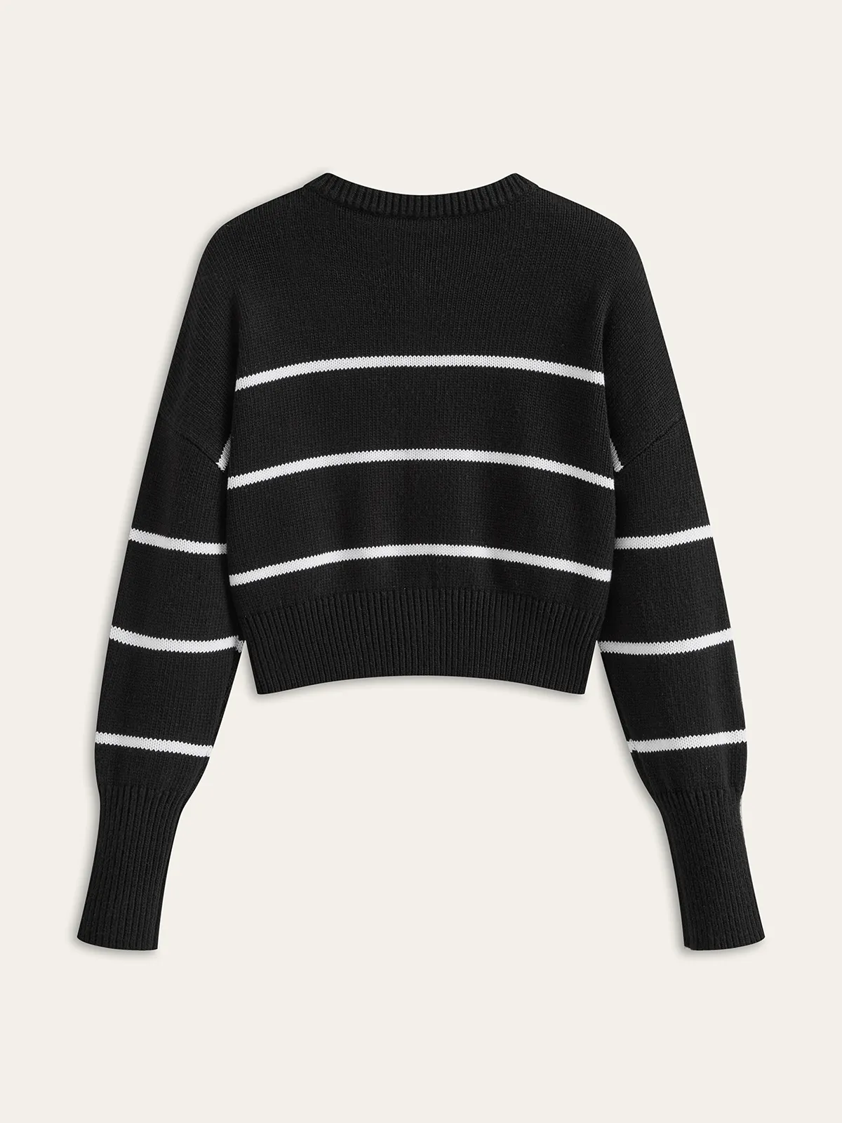 Striped Wool Blend Button Cardigan sold by COMMENSE product image thumbnail 4