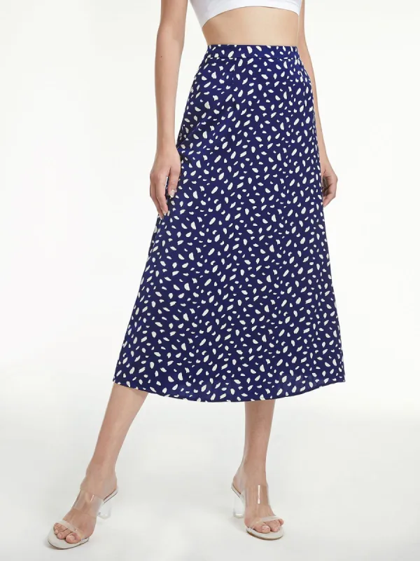 Light Petal High Waisted A-Line Midi Skirt sold by COMMENSE
