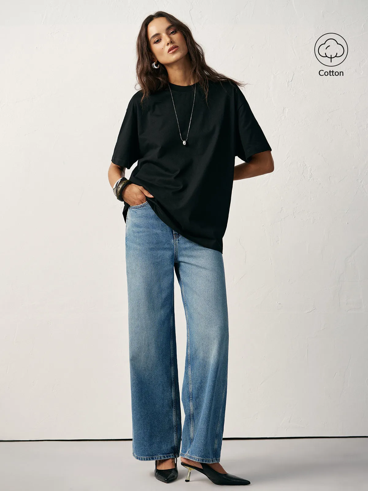 Basic Cotton Oversized T-Shirt sold by COMMENSE product image thumbnail 2