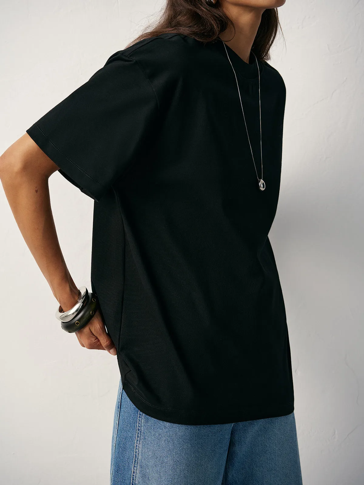 Basic Cotton Oversized T-Shirt sold by COMMENSE product image thumbnail 5