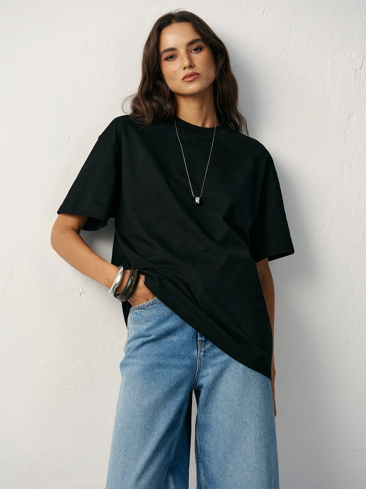 Basic Cotton Oversized T-Shirt sold by COMMENSE product image thumbnail 3